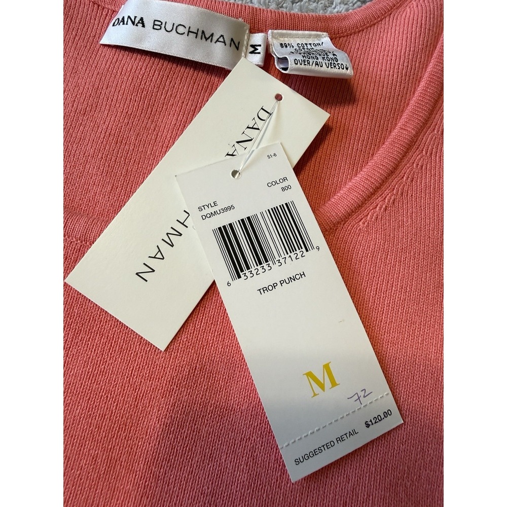 NWT Dana Buchman Ribbed Coral Tank Top Women's Size Medium - Picture 4 of 7